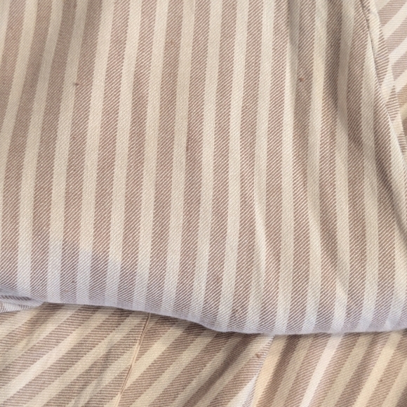 Nic+Zoe Linen Blend Tan Nude Striped Tie Waist Collared Sleeveless Dress Size XL - Picture 7 of 9